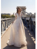 Glitter Sequined Lace Chic Wedding Dress